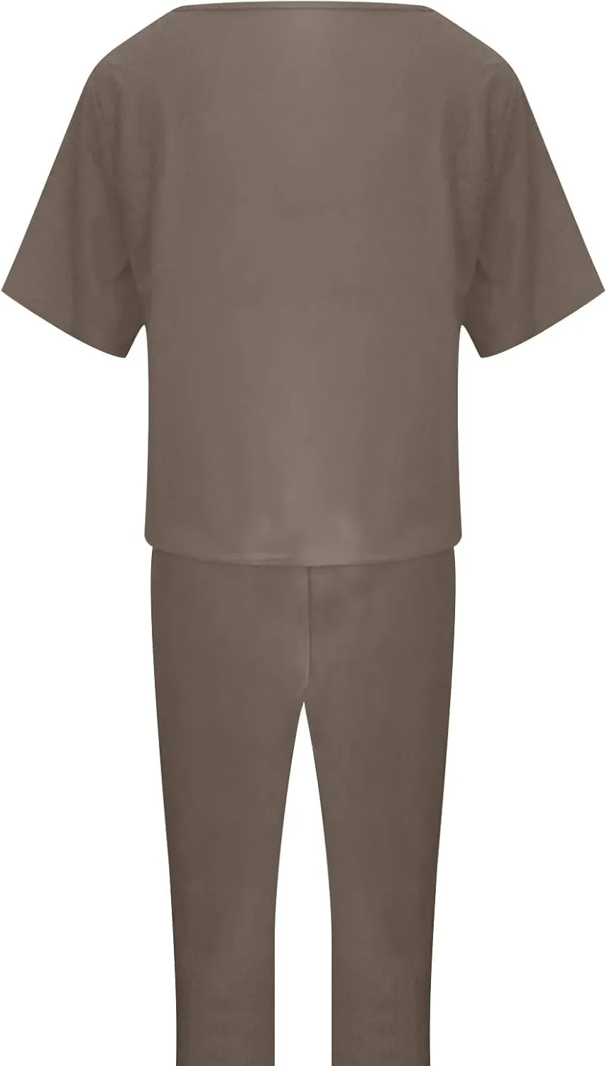 2 Piece Outfits for Women Summer Cotton Linen Casual Matching Set Short Sleeve T Shirts and Capri Pants with Pockets 2024