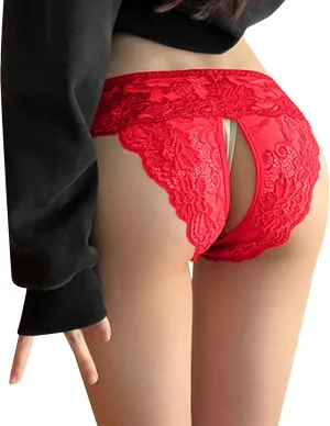 2024 Underwear for Women Womens Sexy Lace Panties Thong Low Rise Cotton Underwear Cutout Womens Sexy Lingerie