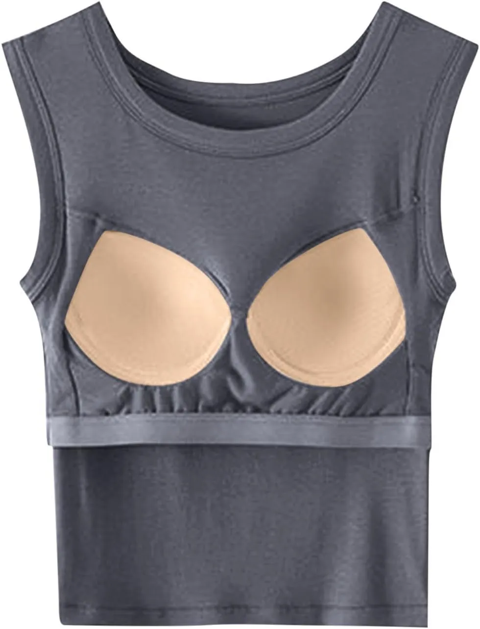 2025 Tank Tops for Women Lightweight Breathable Solid Color Smooth Tanks Round Neck Stretchy Wide Strip Undershirt