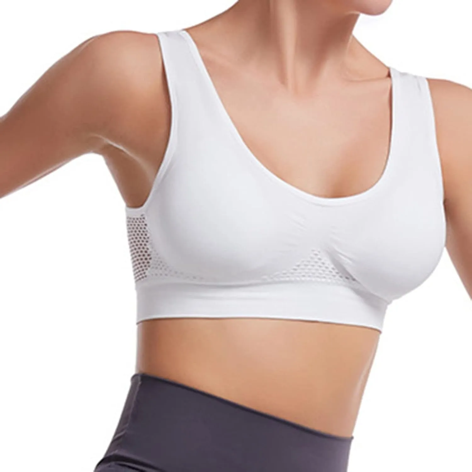 3PC Women Vest Yoga Sports Bras Comfortable Wireless Underwear Women's Breathable Solid Everyday Fitness Bra