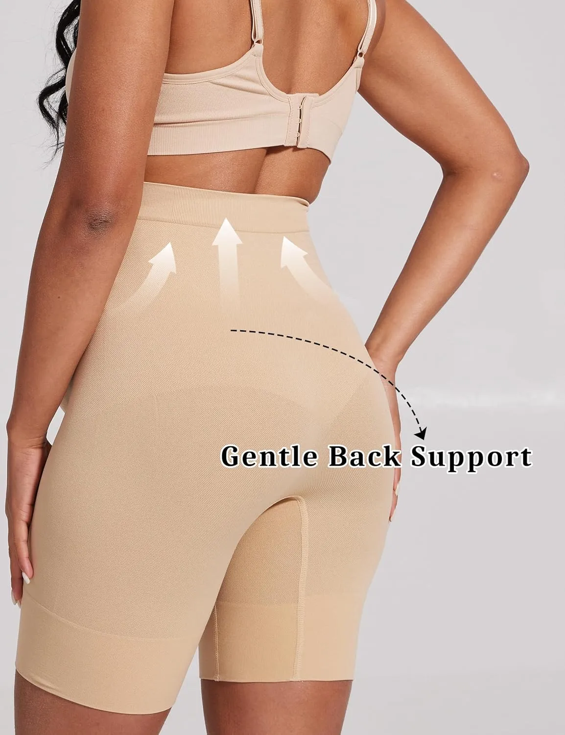 abkylie Bump Support Seamless Maternity Shapewear for Pregnancy Dress, High-Waist Underwear Mid-Thigh Panties Shorts