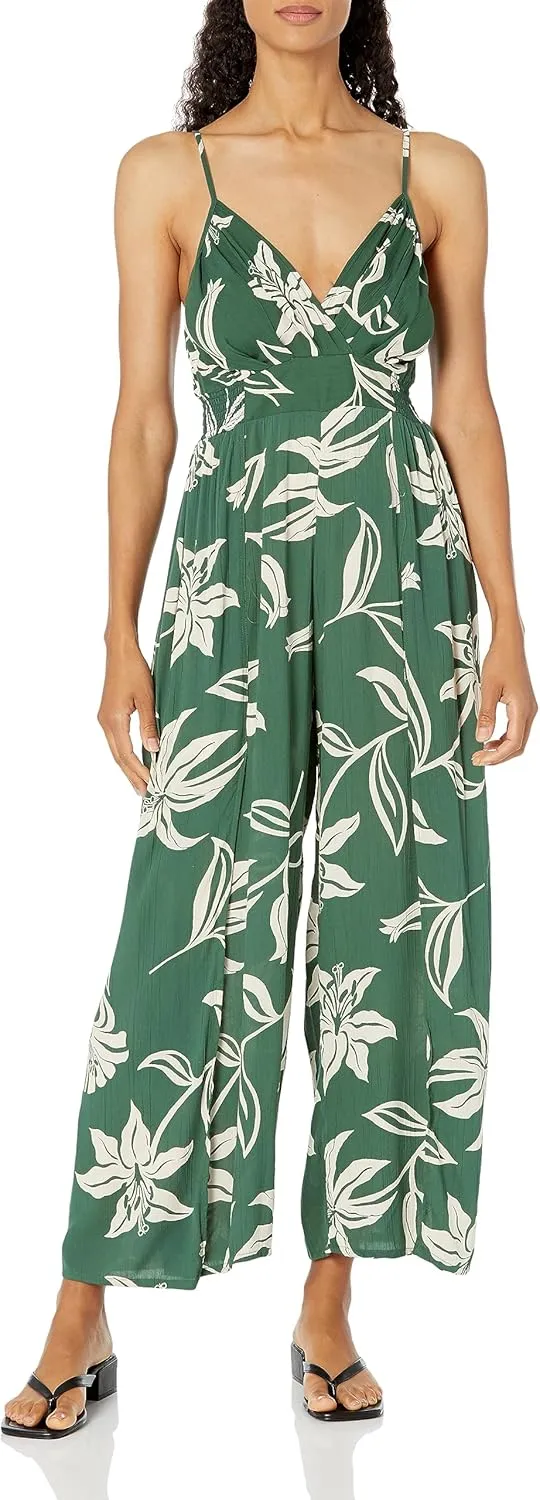 Angie Womens Women's V Surplus Jumpsuit With Slit Leg