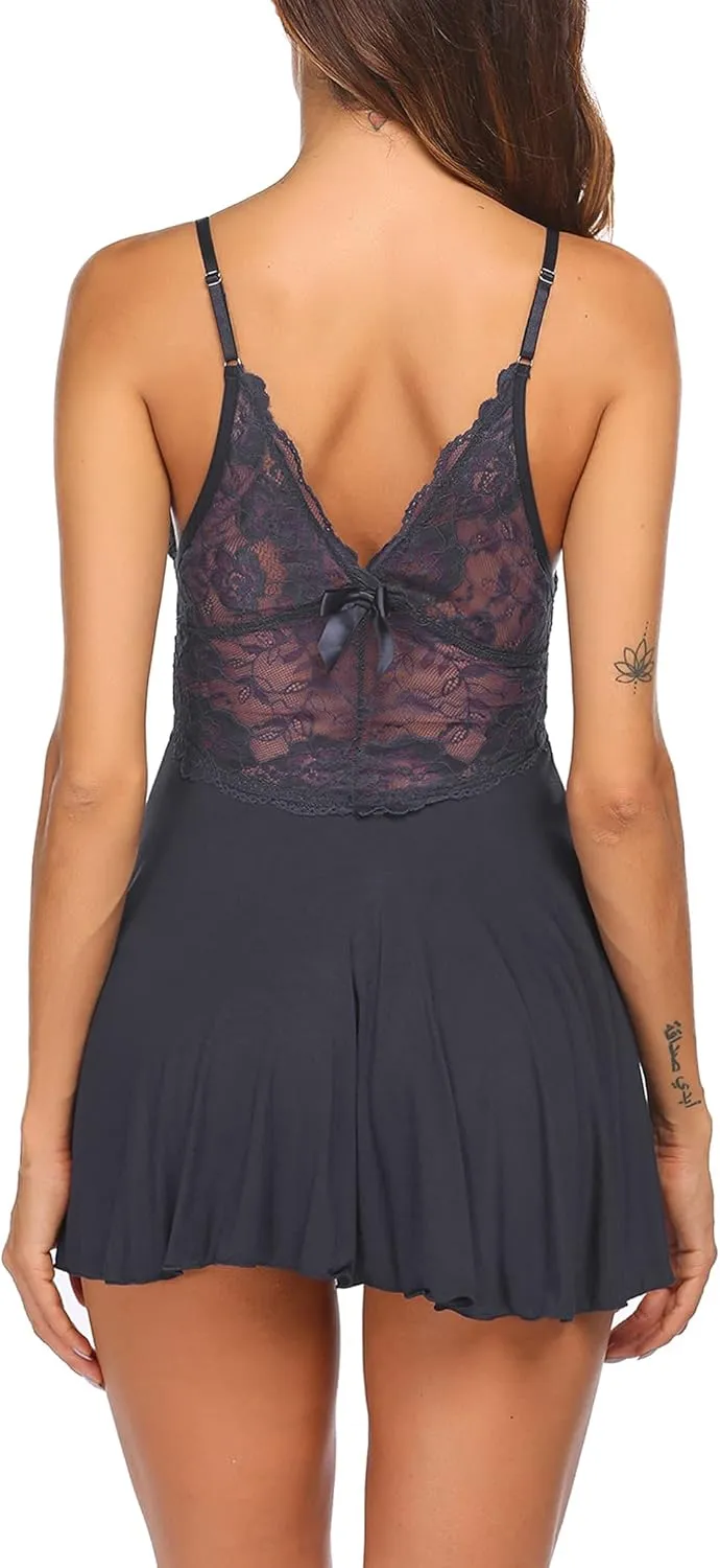 Avidlove Women Lingerie Sexy Chemise Nightgown Lace Babydoll Full Slip Dress Sleepwear