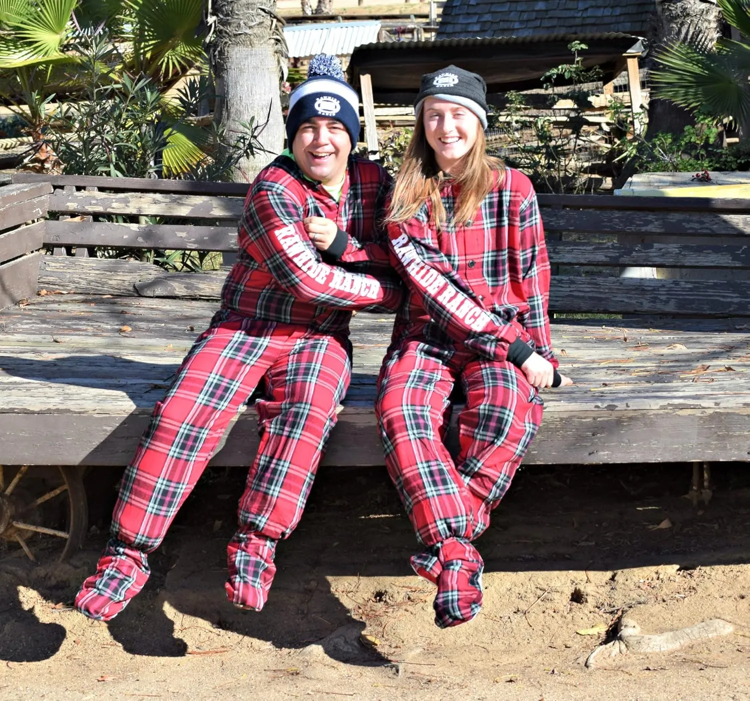 BIG FEET PAJAMA CO. Plaid Cotton Flannel Adult Footie Onesie Drop seat Pajamas for Men and Women