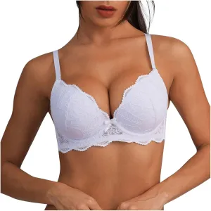 Borniu Women's Full-Coverage Underwire Bra, Full-Frame Lifting Smoothing Underwire Bras Wireless Seamless Push Up Bralettes