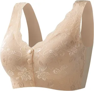 Bras for Women Front Buckle Lace No Ring Bra Seamless Nursing Bra Underwire Tank Tops Plus Size Soft Bras