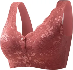Bras for Women Front Buckle Lace No Ring Bra Seamless Nursing Bra Underwire Tank Tops Plus Size Soft Bras