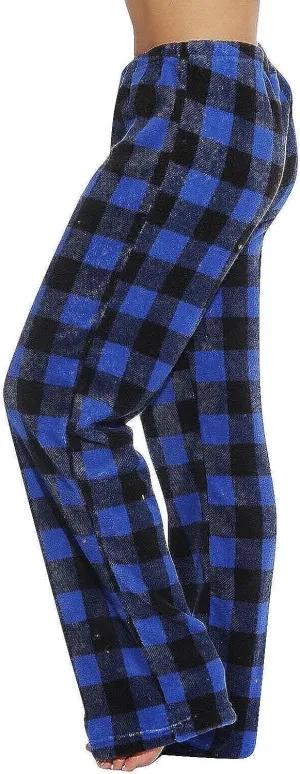 Buffalo Plaid Pajama Pants Womens Flannel Elastic High Waisted Wide Leg Pants Comfy Baggy Pj Bottom Lounge Pants