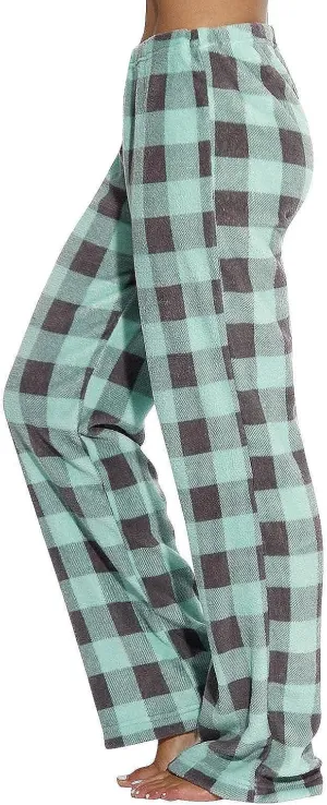 Buffalo Plaid Pajama Pants Womens Flannel Elastic High Waisted Wide Leg Pants Comfy Baggy Pj Bottom Lounge Pants