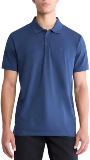 Calvin Klein Men's Smooth Cotton Monogram Logo Polo Shirt