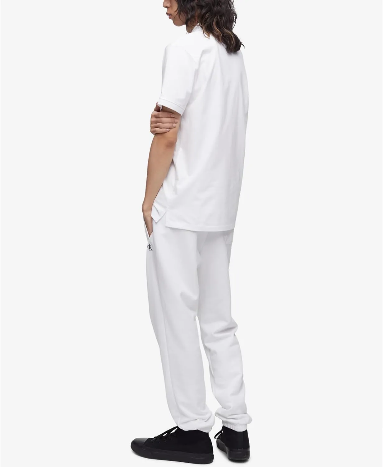 Calvin Klein Men's Smooth Cotton Monogram Logo Polo Shirt