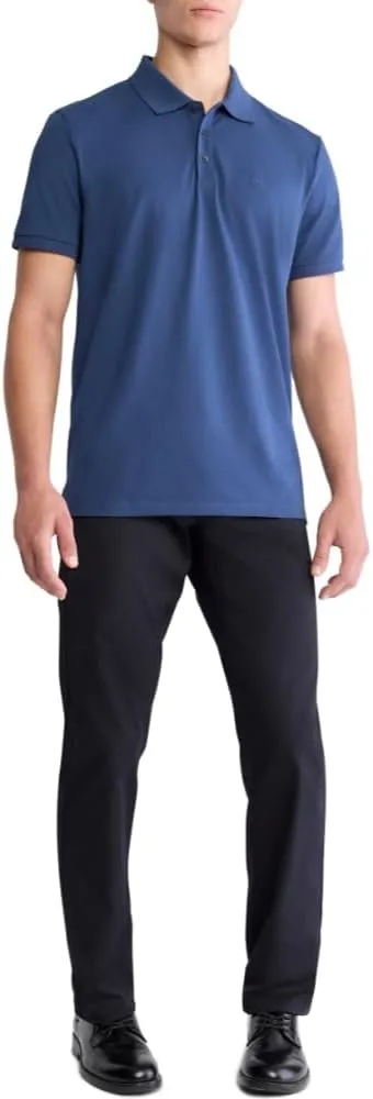 Calvin Klein Men's Smooth Cotton Monogram Logo Polo Shirt