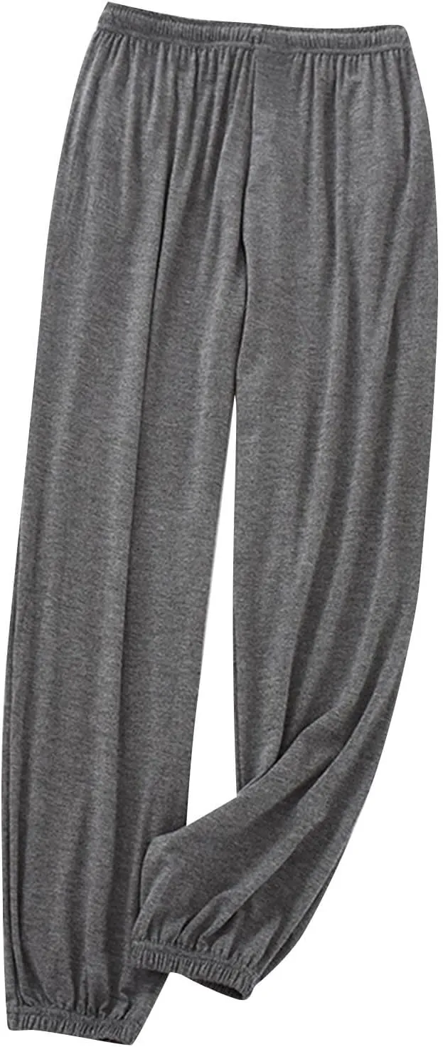 Cambkatl Men's Ultra-Soft Modal Pajama Pants Comfy Elaastic Waist Drawstring Pjs Bottom Loose Sleep Lounge Pants