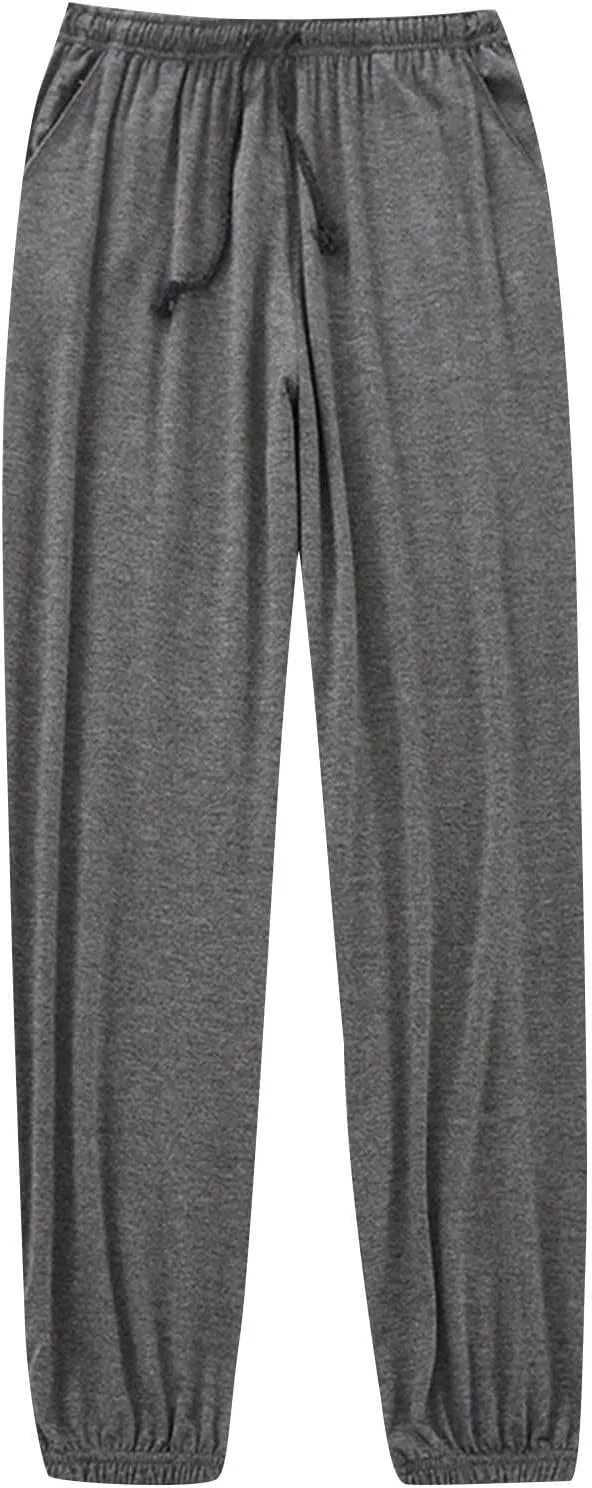 Cambkatl Men's Ultra-Soft Modal Pajama Pants Comfy Elaastic Waist Drawstring Pjs Bottom Loose Sleep Lounge Pants