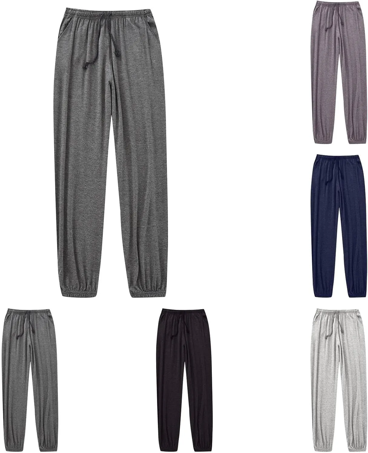 Cambkatl Men's Ultra-Soft Modal Pajama Pants Comfy Elaastic Waist Drawstring Pjs Bottom Loose Sleep Lounge Pants