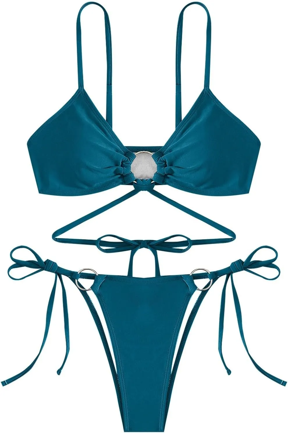 Cheeky Bikini Sets for Women Adjustable String & Lace-Up Ties High Cut Swimwear for Beach/Resort​/Vacation