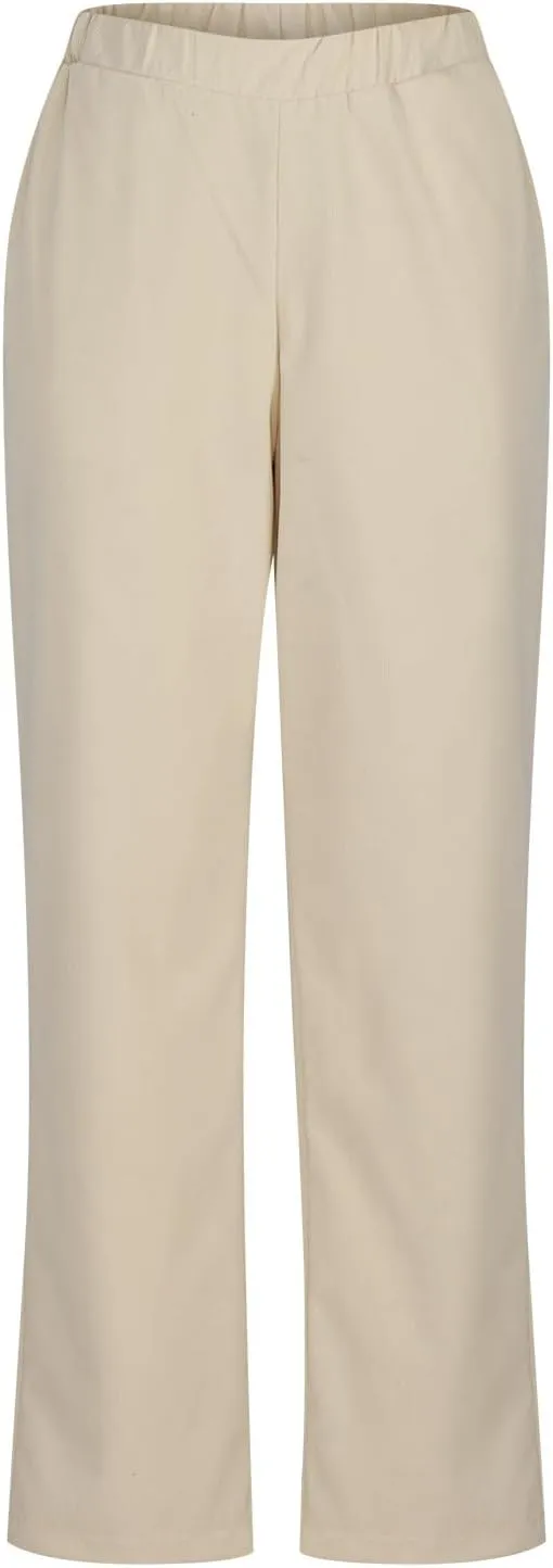 Corduroy Pants for Women Elastic High Waist Pull On Straight Leg Slacks Casual Spring Fall Trousers with Pockets