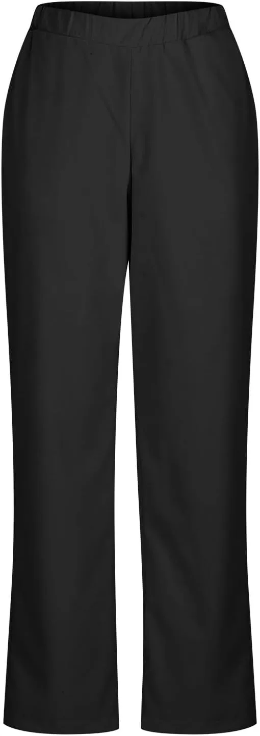 Corduroy Pants for Women Elastic High Waist Pull On Straight Leg Slacks Casual Spring Fall Trousers with Pockets