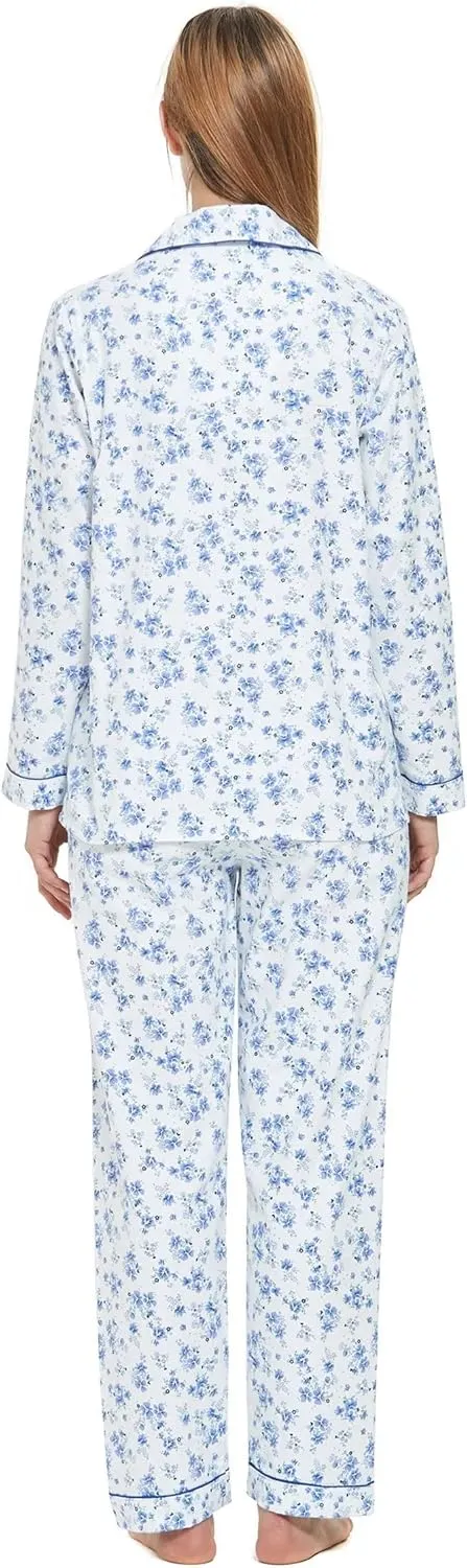 cotton flannel pajamas for women 100% cotton flannel pajamas set soft PJS cozy womens loungewear