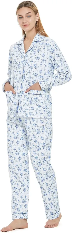 cotton flannel pajamas for women 100% cotton flannel pajamas set soft PJS cozy womens loungewear