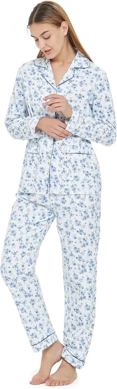 cotton flannel pajamas for women 100% cotton flannel pajamas set soft PJS cozy womens loungewear