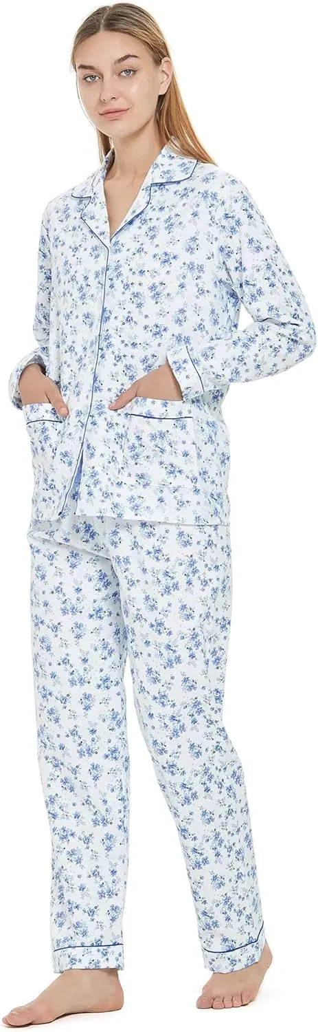 cotton flannel pajamas for women 100% cotton flannel pajamas set soft PJS cozy womens loungewear
