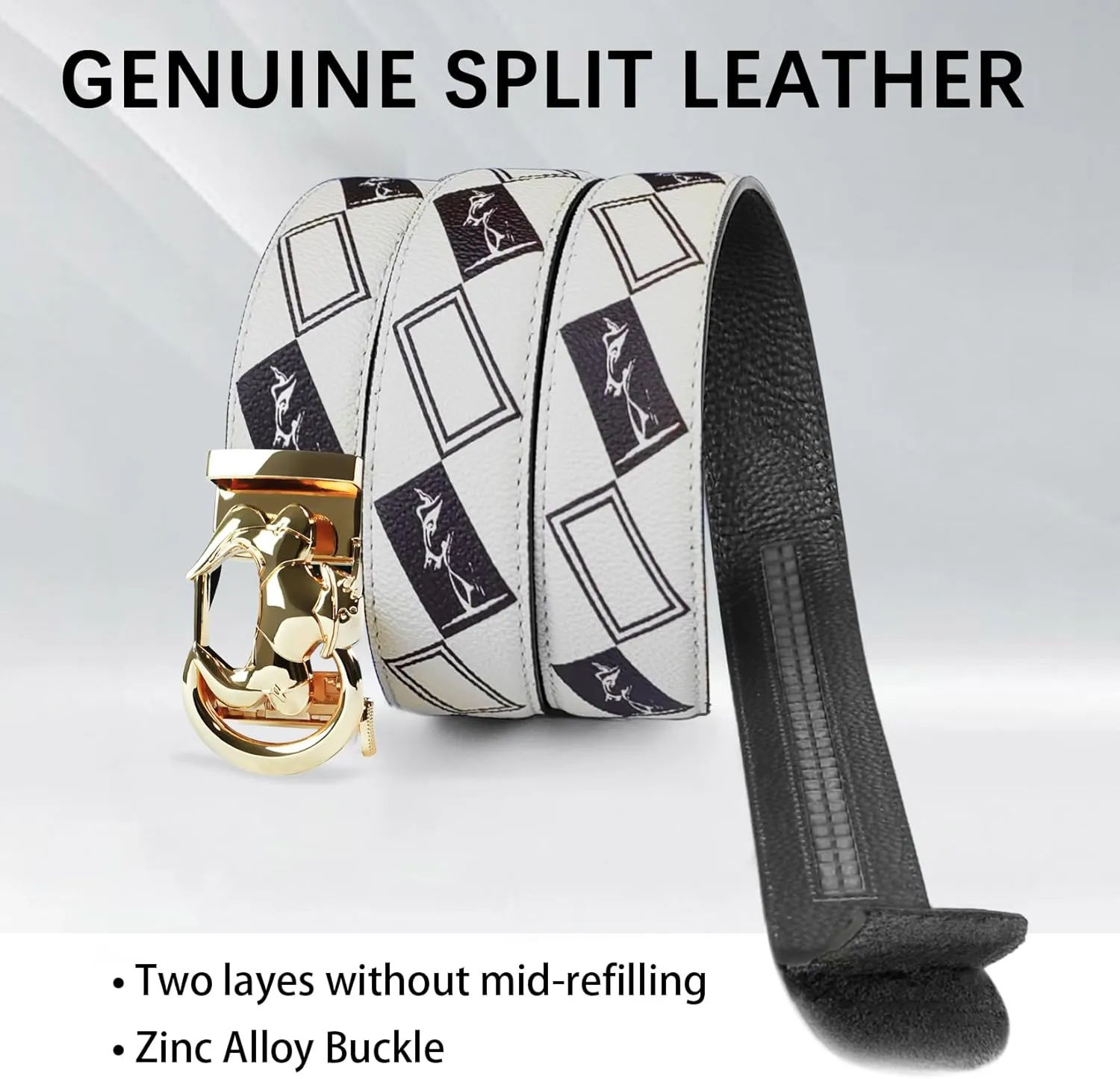 Cowboy Belt for Men Leather Ratchet Dress Belts for Men Adjustable Belt
