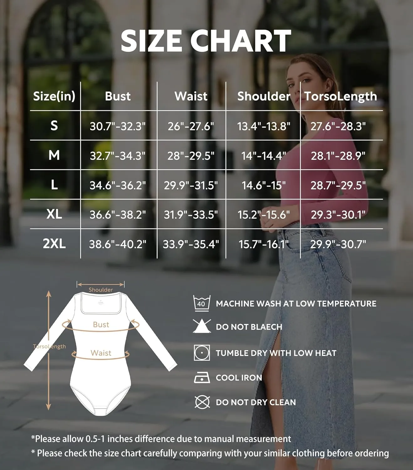 DAVID ARCHY Women's Long Sleeve Bodysuit Square Neck Sexy Thong Bodysuit Shirts for Women