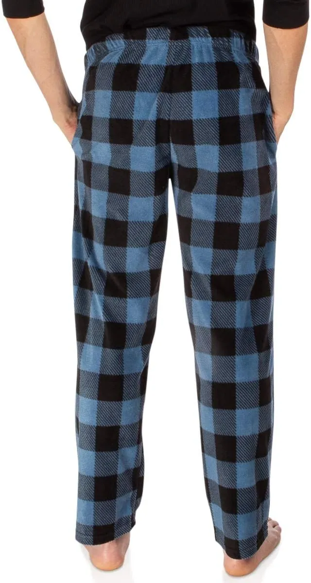 DG Hill 1Pack or 3Pack Mens PJ Pajama Pants Bottoms Fleece Lounge Pants Sleepwear Plaid PJs with Pockets Microfleece
