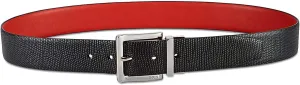 DKNY Textured-to-Smooth Reversible Belt (Black/Red, L)