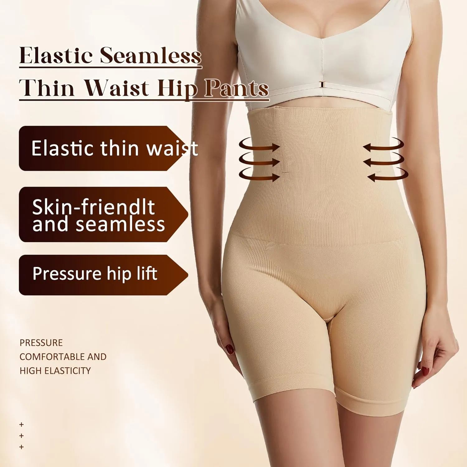 DREAM SLIM Tummy Control Shapewear Shorts for Women High Waisted Body Shaper Panties Slip Shorts Under Dresses Thigh Slimmer