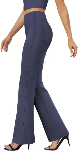 Dress Pants for Women 2025 Fashion High Waisted Yoga Pants Casual Comfy Stretch Office Business Trousers with Pockets