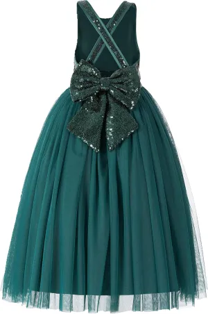 ekidsbridal Crossed Straps A-Line Flower Girl Dresses Halter Dress Junior Bridesmaid Dress Formal Dresses