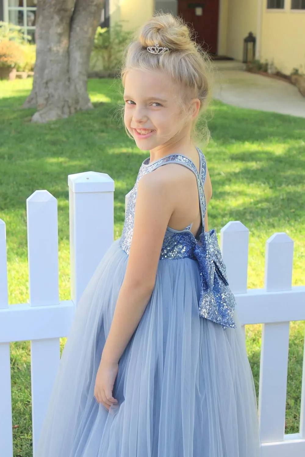 ekidsbridal Crossed Straps A-Line Flower Girl Dresses Halter Dress Junior Bridesmaid Dress Formal Dresses