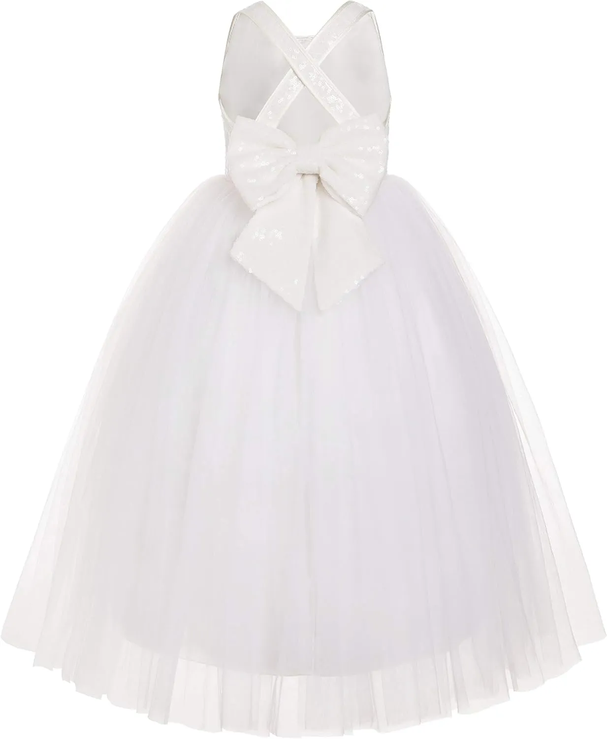 ekidsbridal Crossed Straps A-Line Flower Girl Dresses Halter Dress Junior Bridesmaid Dress Formal Dresses