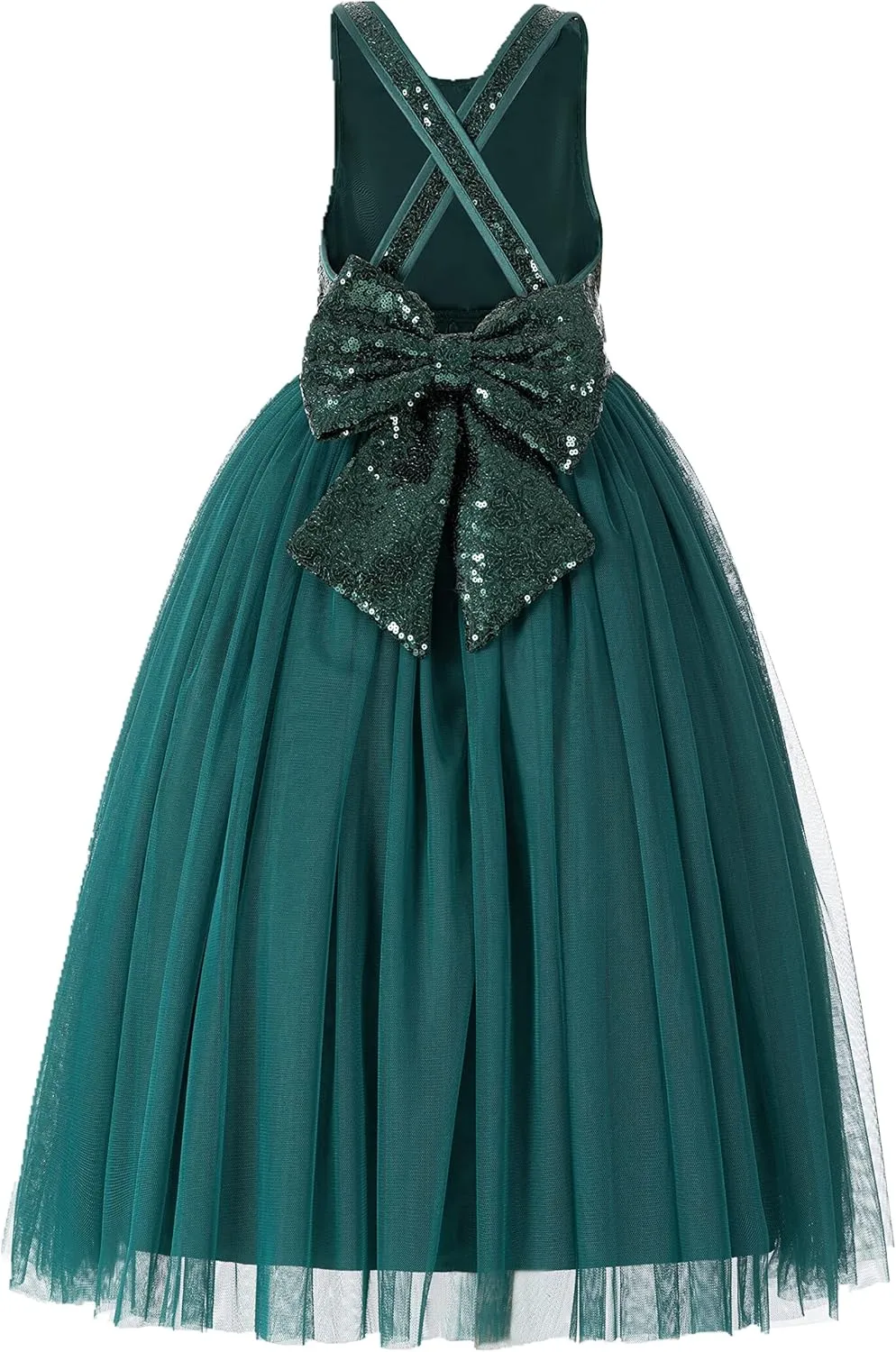 ekidsbridal Crossed Straps A-Line Flower Girl Dresses Halter Dress Junior Bridesmaid Dress Formal Dresses