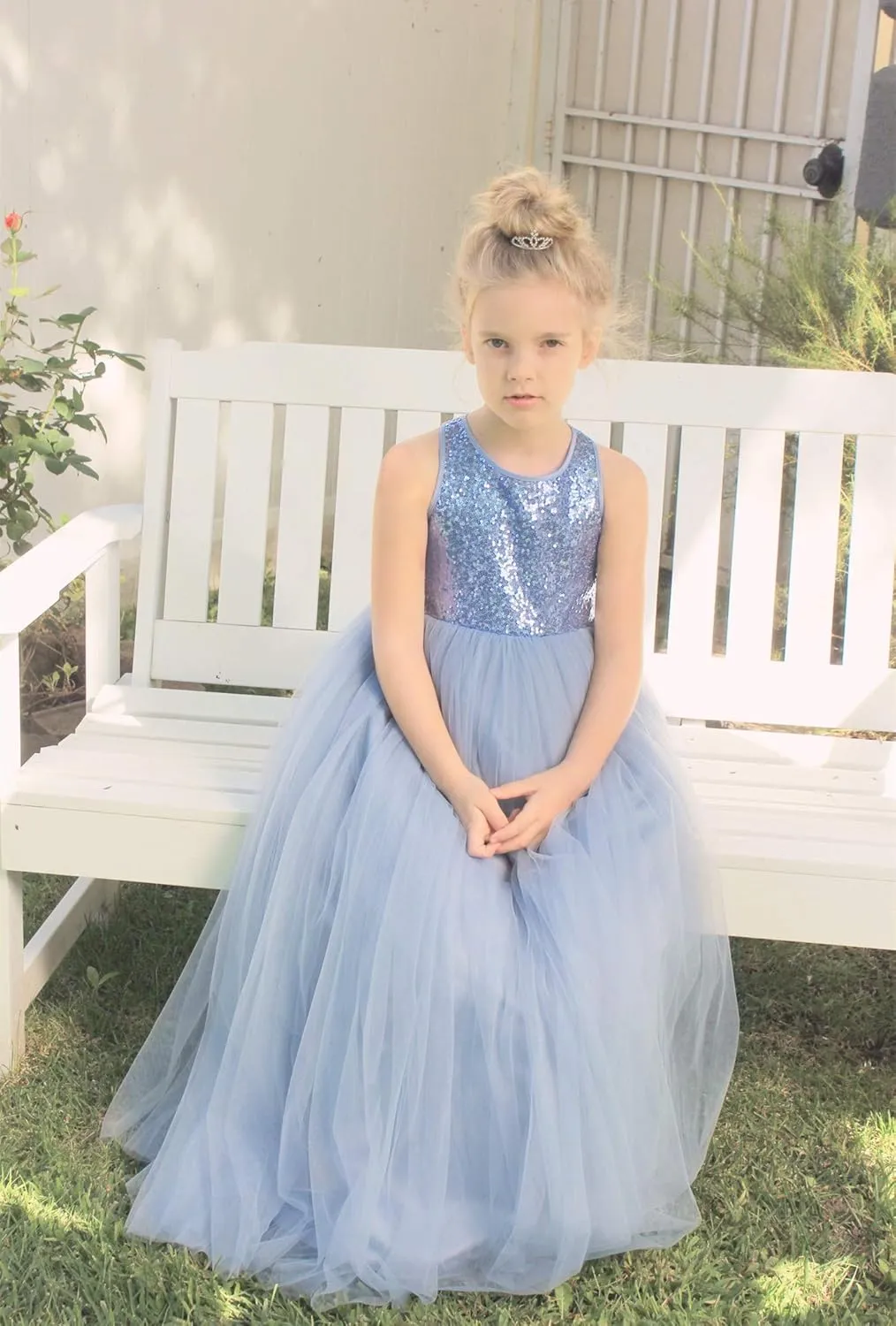 ekidsbridal Crossed Straps A-Line Flower Girl Dresses Halter Dress Junior Bridesmaid Dress Formal Dresses