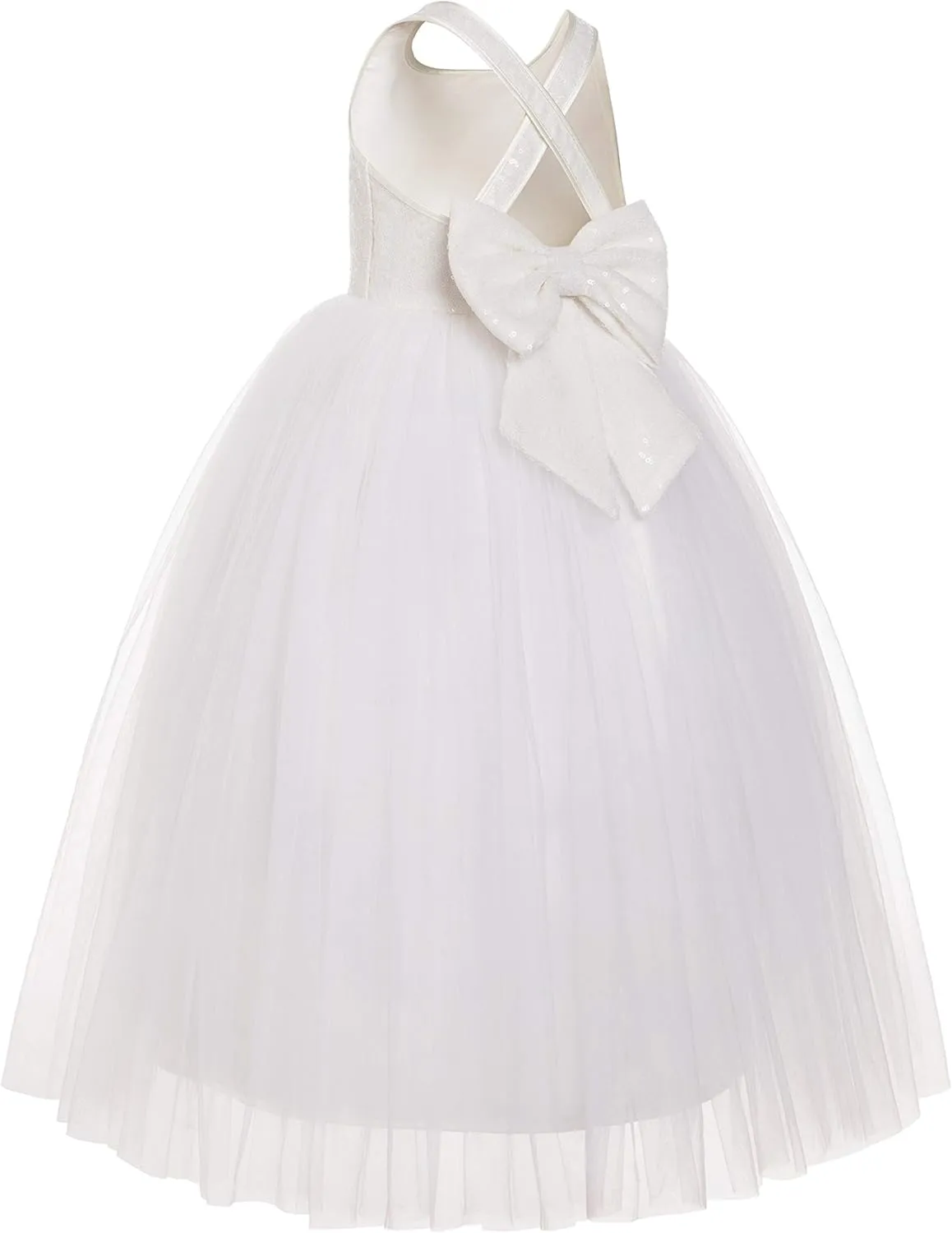 ekidsbridal Crossed Straps A-Line Flower Girl Dresses Halter Dress Junior Bridesmaid Dress Formal Dresses