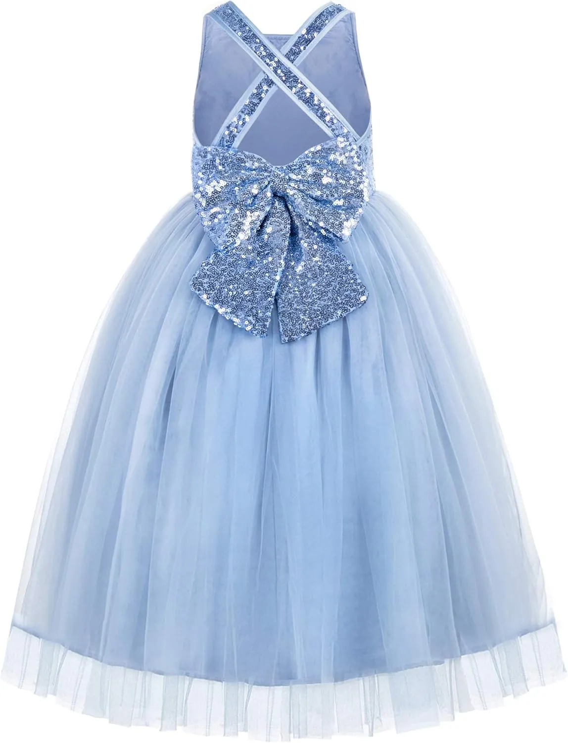 ekidsbridal Crossed Straps A-Line Flower Girl Dresses Halter Dress Junior Bridesmaid Dress Formal Dresses