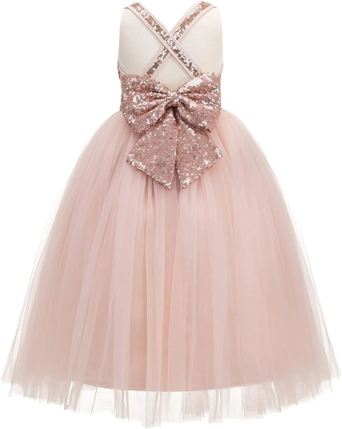 ekidsbridal Crossed Straps A-Line Flower Girl Dresses Halter Dress Junior Bridesmaid Dress Formal Dresses