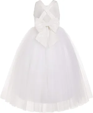 ekidsbridal Crossed Straps A-Line Flower Girl Dresses Halter Dress Junior Bridesmaid Dress Formal Dresses