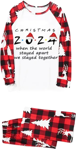 Famliy Matching Pjama Sets With Santa Claus Family Christmas Printed Parent Christmas Pj's Jammies Sleepwear