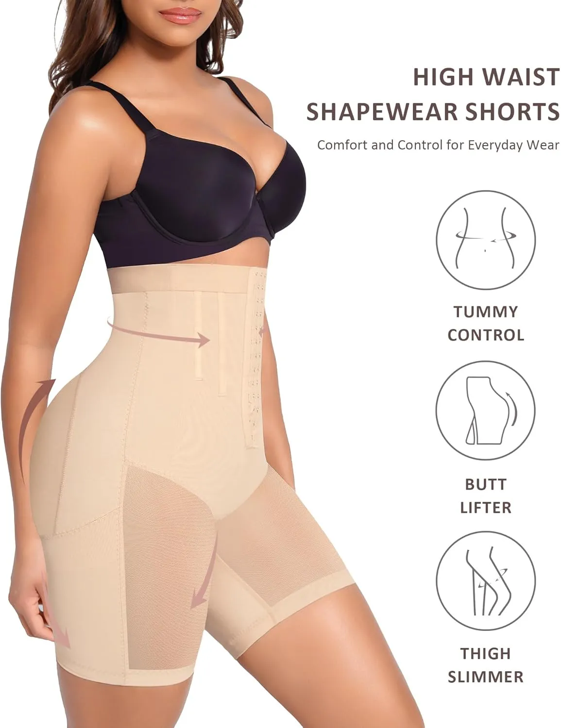 FeelinGirl Shapewear Tummy Control Body Shaper Shorts Butt Lifting Panties Thigh Slimmer
