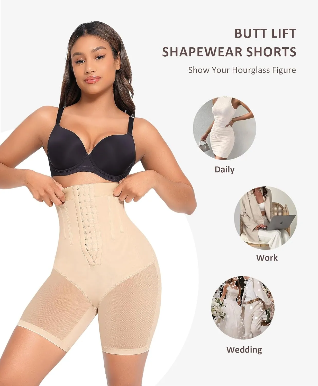 FeelinGirl Shapewear Tummy Control Body Shaper Shorts Butt Lifting Panties Thigh Slimmer