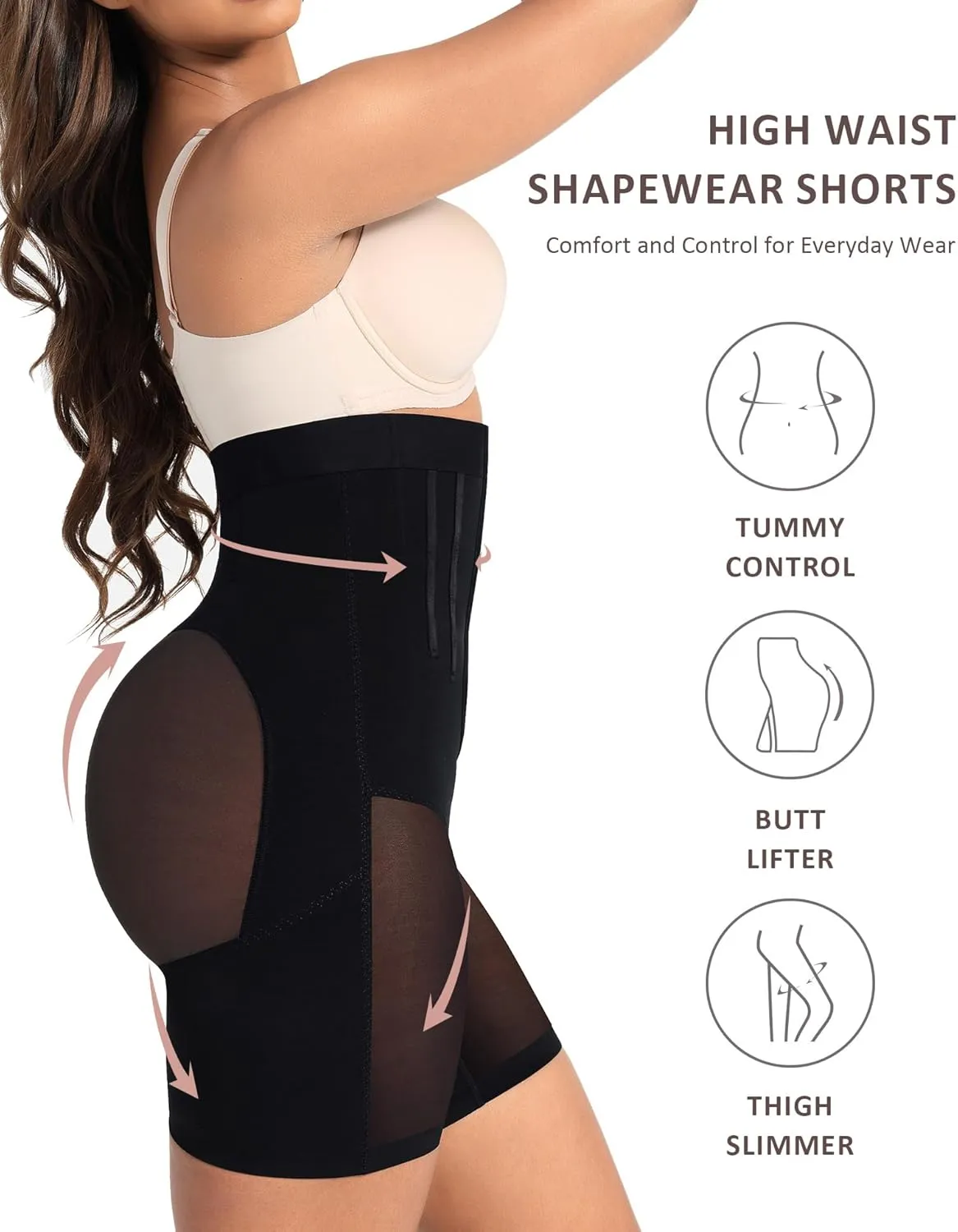 FeelinGirl Shapewear Tummy Control Body Shaper Shorts Butt Lifting Panties Thigh Slimmer