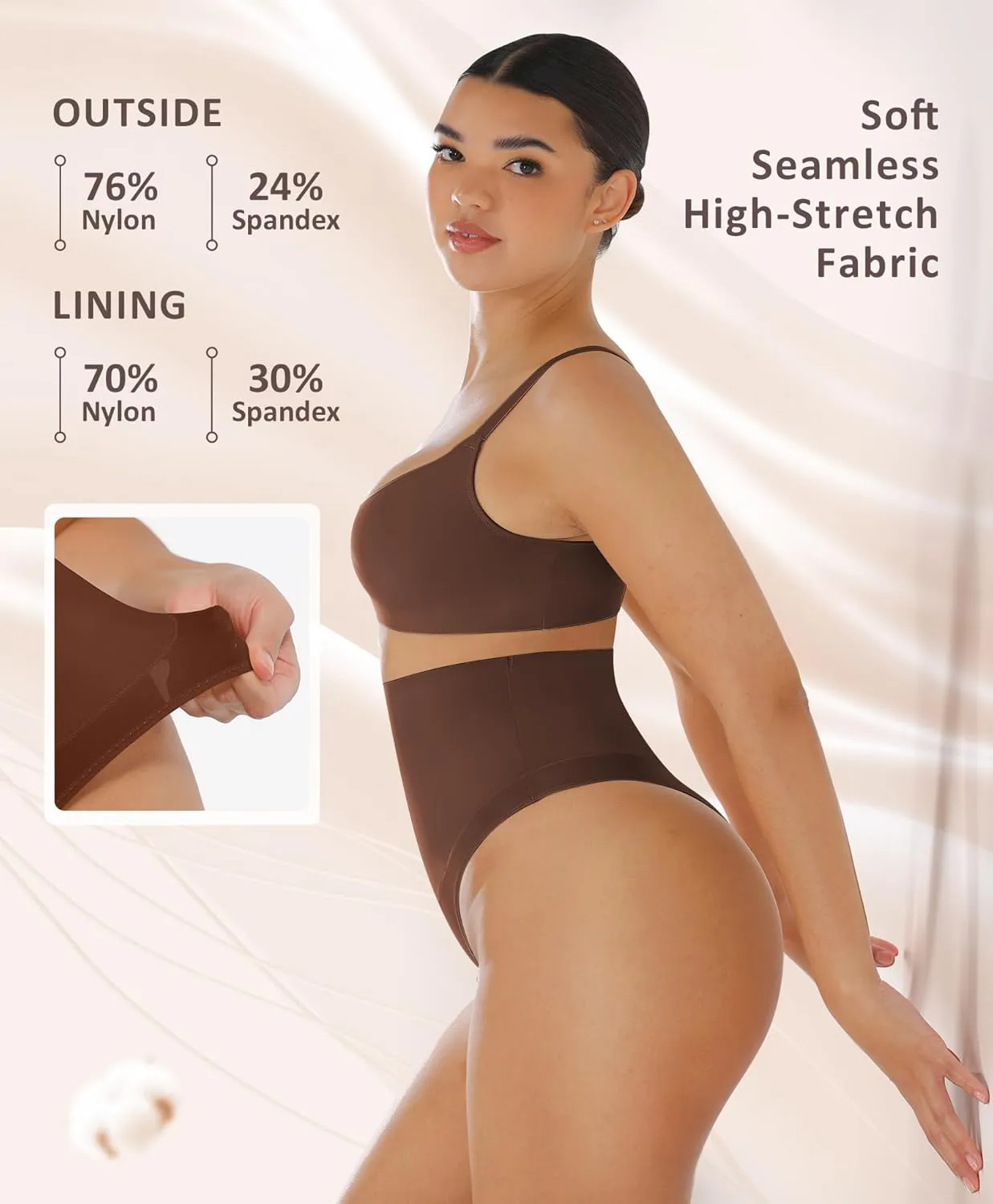 FeelinGirl Thong Shapewear for Women Tummy Control Mid Waisted Body Shaper Underwear Seamless Body Shaper Panties