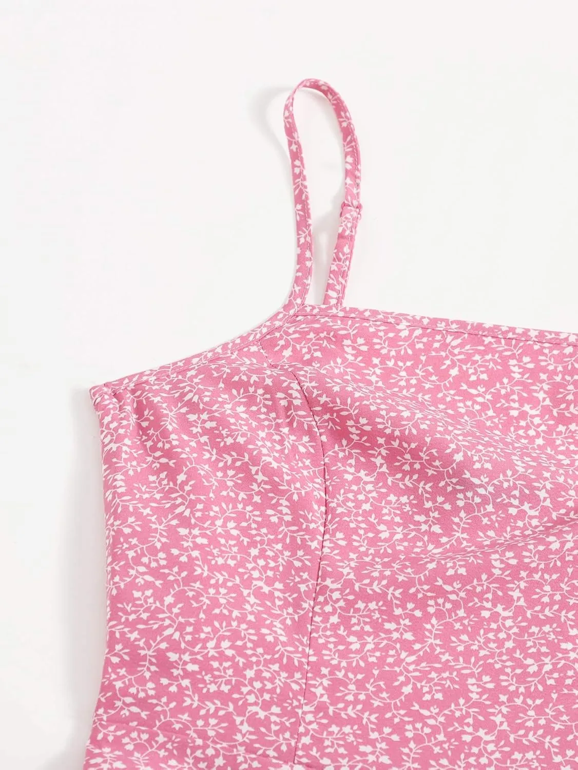 Floerns Women's Ditsy Floral High Waist Cami Short A Line Dress