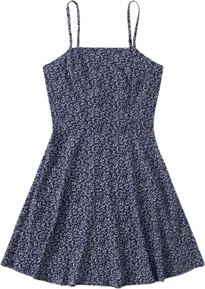 Floerns Women's Ditsy Floral High Waist Cami Short A Line Dress