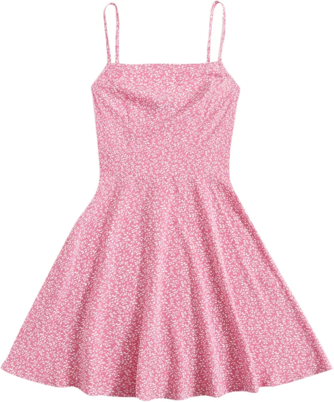 Floerns Women's Ditsy Floral High Waist Cami Short A Line Dress