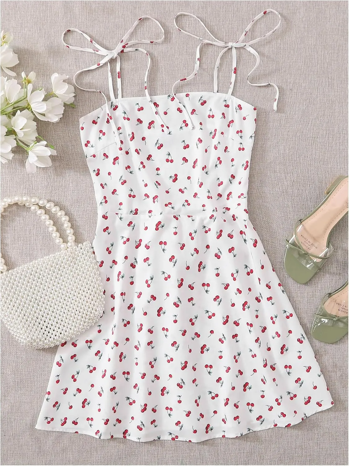 Floerns Women's Ditsy Floral High Waist Cami Short A Line Dress